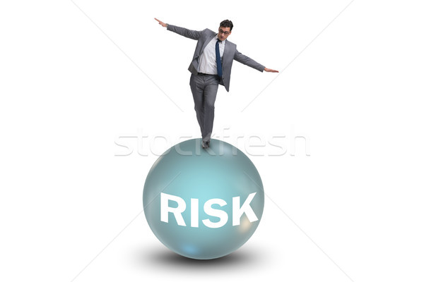 Stockfoto: Jonge · zakenman · business · risico · onzekerheid · man