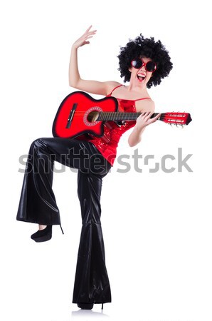 Stock foto: Jungen · Sänger · afro · geschnitten · Gitarre · Musik