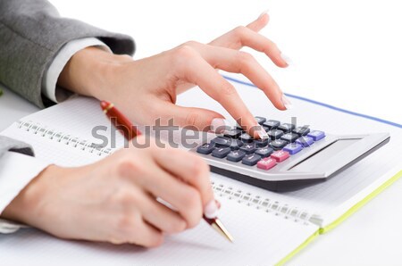Ręce pracy Kalkulator komputera ceny papieru Zdjęcia stock © Elnur