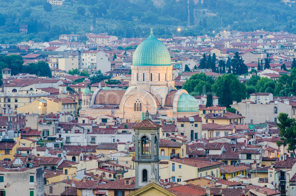 Synagoga Florencja górę niebo wygaśnięcia kościoła Zdjęcia stock © Elnur