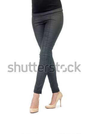 Kobieta nogi pończochy biały dziewczyna moda Zdjęcia stock © Elnur