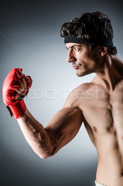 Musculaire boxeur rouge gants main sport [[stock_photo]] © Elnur