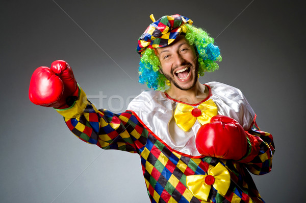 Funny clown with boxing gloves Stock photo © Elnur