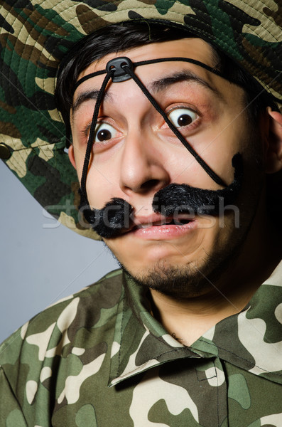 Funny soldier in military concept Stock photo © Elnur