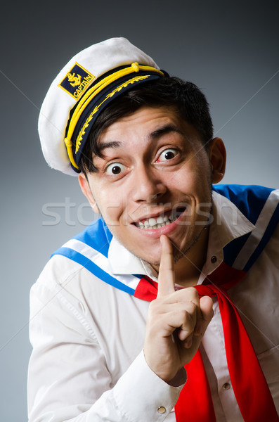 Funny captain sailor wearing hat Stock photo © Elnur