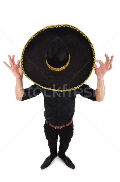 Foto d'archivio: Divertente · uomo · indossare · mexican · sombrero · Hat