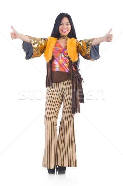 Girl in colourful latino dress isolated on white Stock photo © Elnur