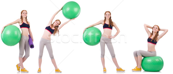 Set of photos with model and swiss ball Stock photo © Elnur