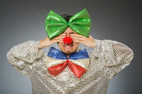 Funny clown with red nose Stock photo © Elnur