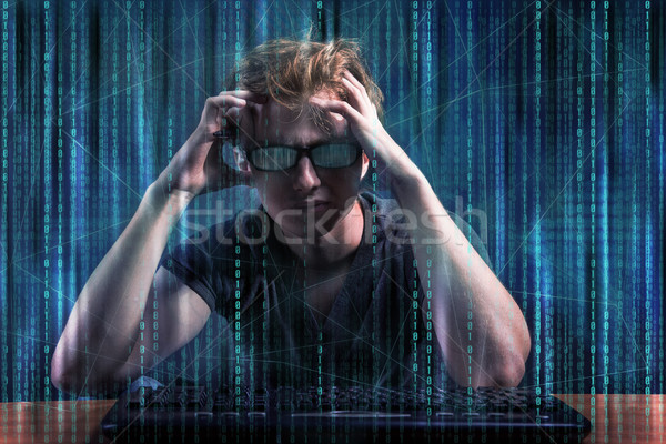 Genç hacker dijital güvenlik Internet ağ Stok fotoğraf © Elnur
