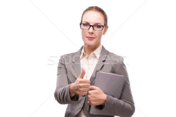 Strict serious businesswoman isolated on white Stock photo © Elnur