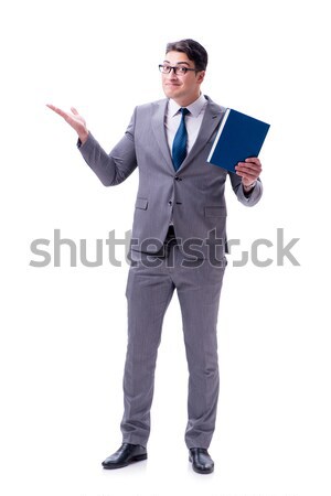 Stock foto: Geschäftsmann · Studenten · Lesung · Buch · isoliert · weiß