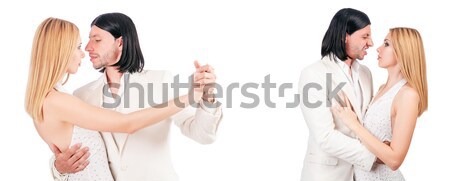 Stock photo: Pair dancing dances isolated on white