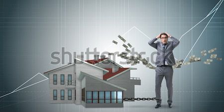 Om de afaceri ipotecare datorie finantarea bani om Imagine de stoc © Elnur