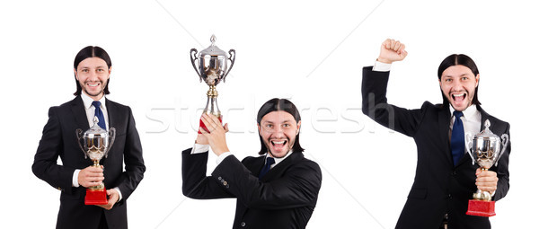 Empresario premio taza aislado blanco hombre Foto stock © Elnur