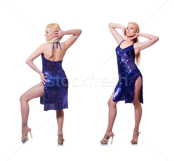 Foto stock: Mulher · dança · isolado · branco · música · sensual