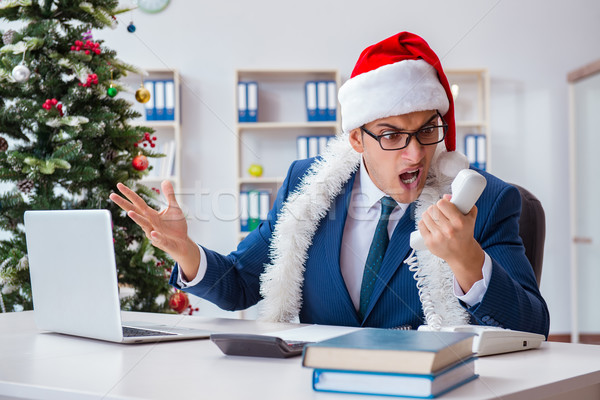 Foto stock: Empresário · natal · férias · escritório · festa