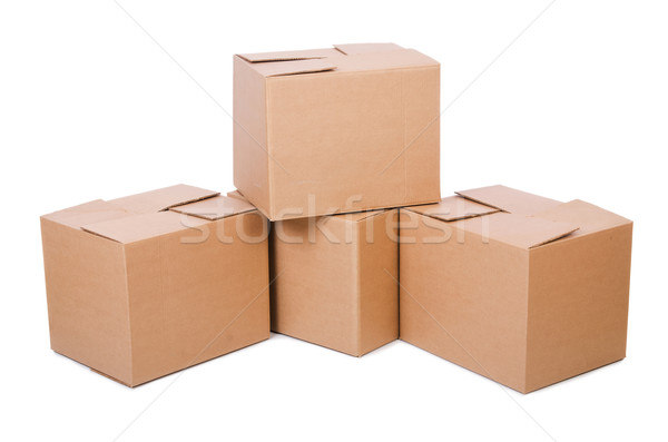 Set of boxes isolated on white Stock photo © Elnur