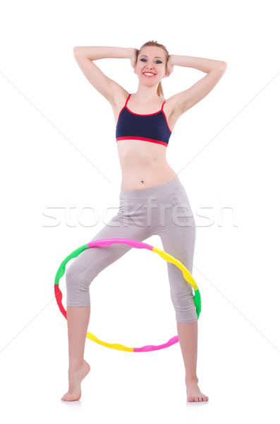 Vrouw hoelahoep meisje sexy lichaam gezondheid Stockfoto © Elnur