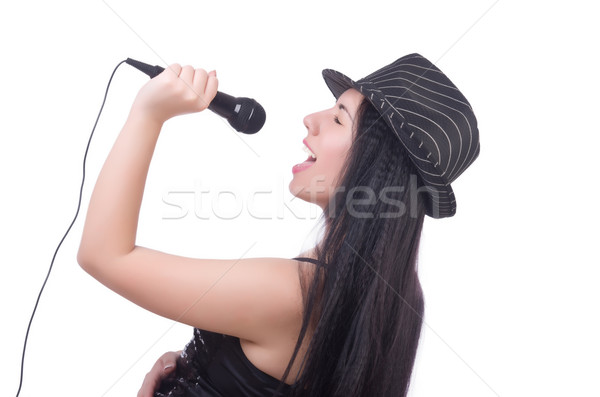 молодые женщины певицы белый вечеринка счастливым Сток-фото © Elnur