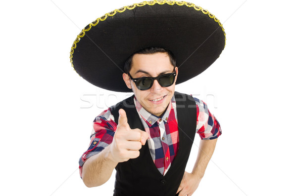 Stock photo: Funny mexican with sombrero in concept