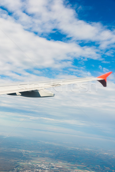 Airplane wing out of window Stock photo © Elnur