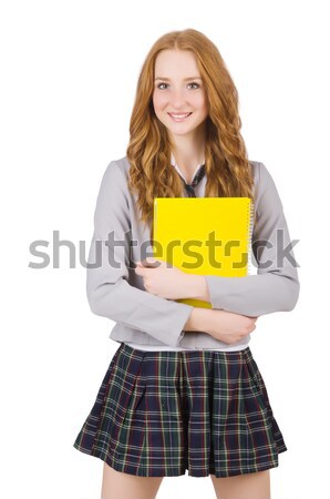 Fiatal diák izolált fehér lány könyv Stock fotó © Elnur