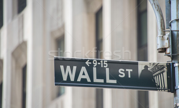 Sign on the Wall Street Stock photo © Elnur