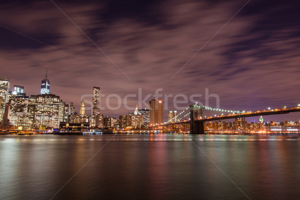 Night panorama of Manhattan in New York, USA Stock photo © Elnur