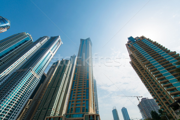 Groß Dubai marina Wolkenkratzer Business Himmel Stock foto © Elnur