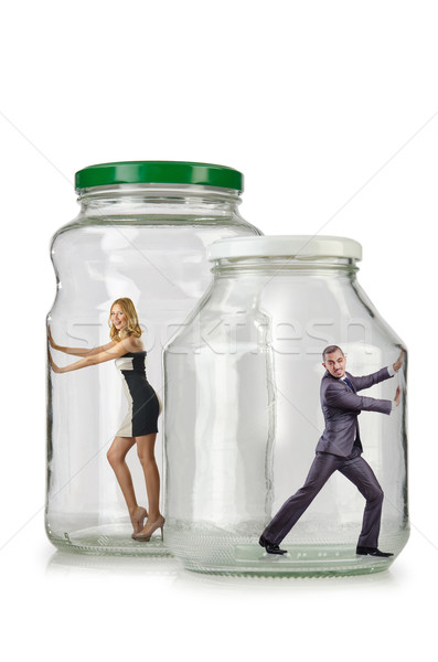 People trapped in the glass jar Stock photo © Elnur