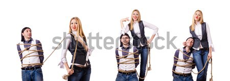 Man tied up isolated on white Stock photo © Elnur