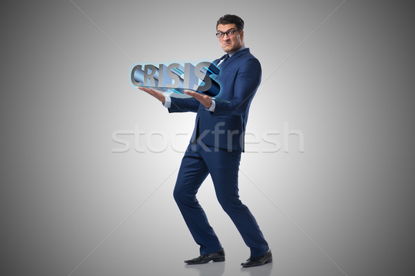 Man struggling with crisis in business concept Stock photo © Elnur