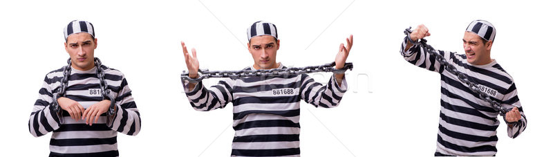 Man gevangene geïsoleerd blanke man witte veiligheid Stockfoto © Elnur
