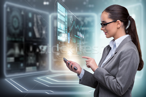 Woman in internet banking concept Stock photo © Elnur