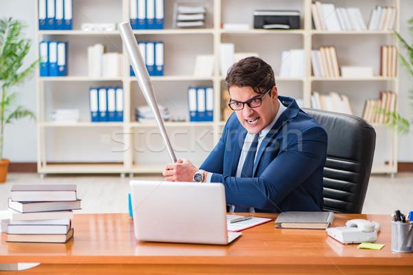 Angry aggressive businessman in the office Stock photo © Elnur