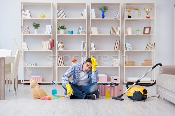 Man doing cleaning at home Stock photo © Elnur