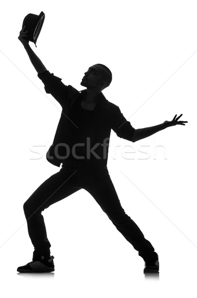 Silhouette Homme danseur isolé blanche homme [[stock_photo]] © Elnur