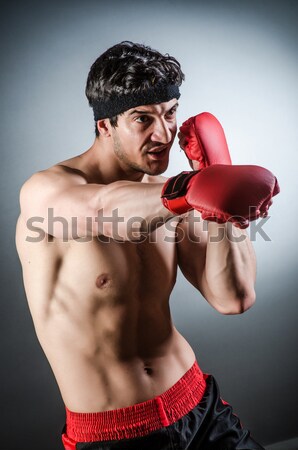 Geschlagen Boxer isoliert weiß Sport Hintergrund Stock foto © Elnur