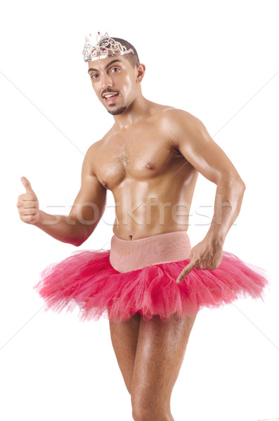 Man in ballet tutu isolated on white Stock photo © Elnur