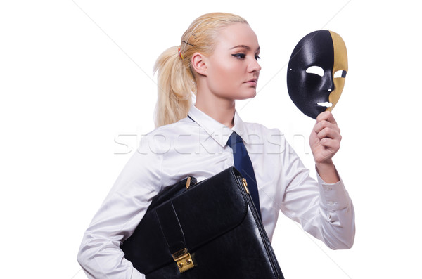 женщину маске бизнесмен костюм весело работник Сток-фото © Elnur