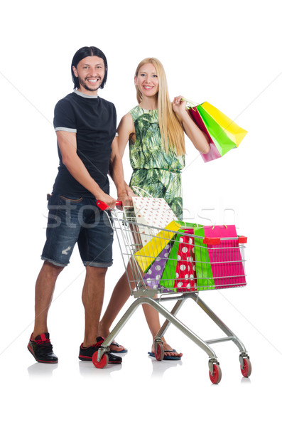 [[stock_photo]]: Famille · heureuse · paire · femme · mari · Shopping · femme