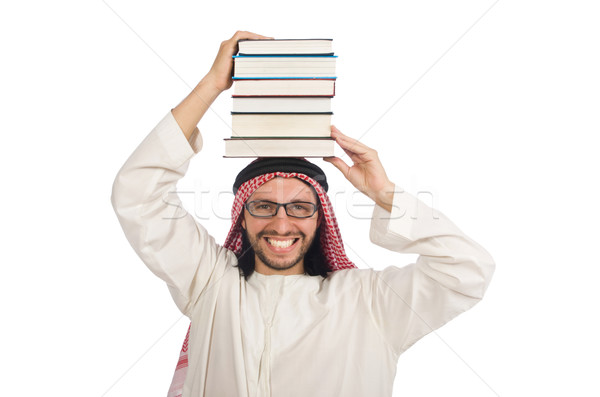 Arab man with books isolated on white Stock photo © Elnur