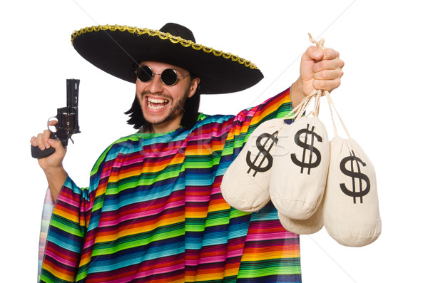 Mexikói tart fegyver pénz táska izolált Stock fotó © Elnur