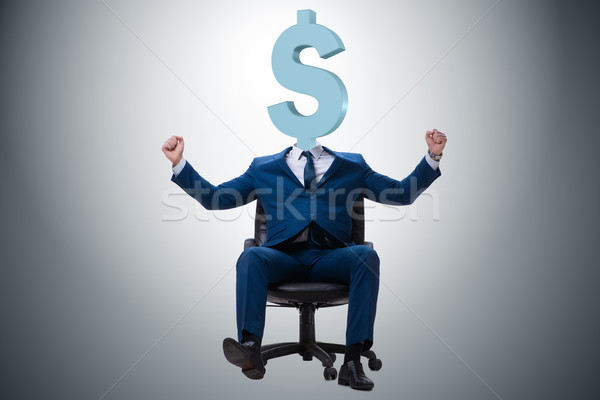 üzletember dollárjel fej üzlet férfi pénzügy Stock fotó © Elnur