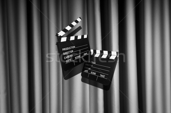 Movie clapper board against curtain Stock photo © Elnur