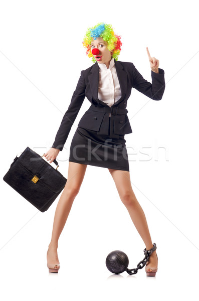 Vrouw clown business pak partij zakenman Stockfoto © Elnur