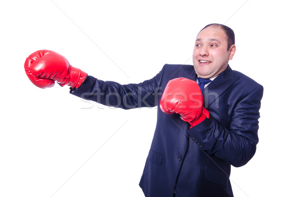 Młodych biznesmen bokser odizolowany biały działalności Zdjęcia stock © Elnur