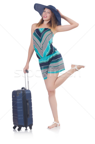 Woman going to summer vacation isolated on white Stock photo © Elnur