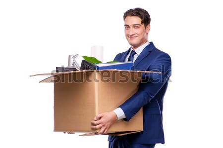 Funny Mann Boxen isoliert weiß Business Stock foto © Elnur